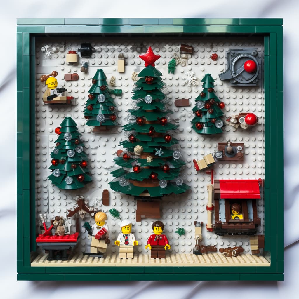 10 simple christmas lego scene on board shape christmas